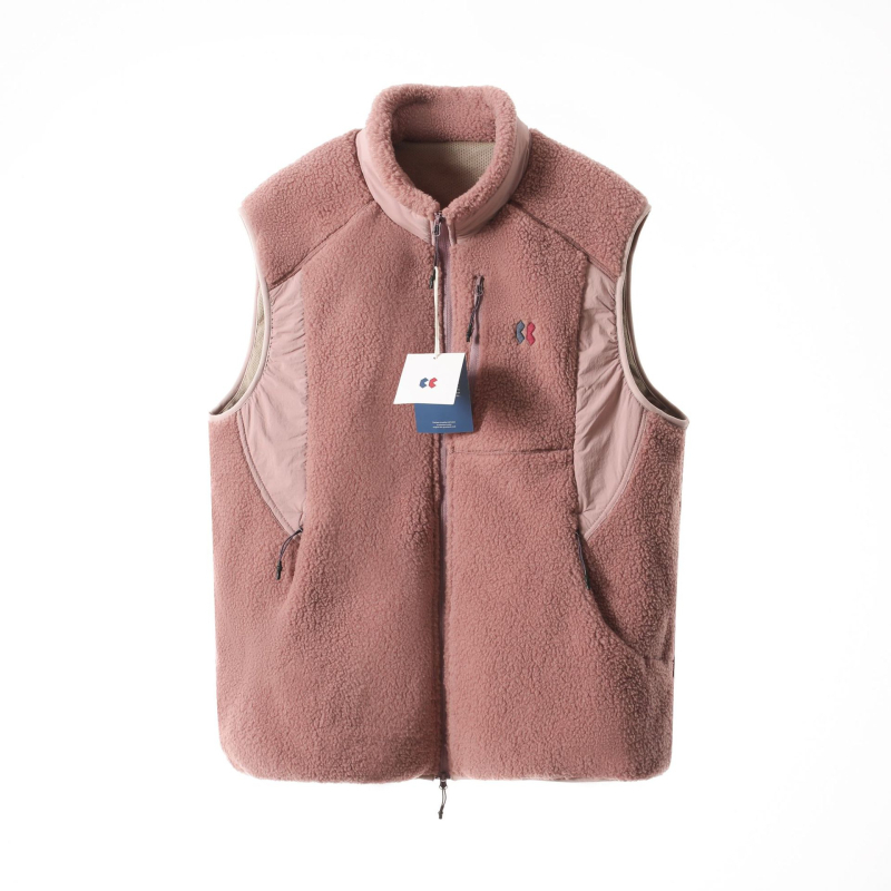 Vyriski fleece liemenė su stoju kaklu, užtrauktukas, storas audinys, kontrastingas raštas