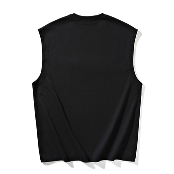 Muška bezrukna sportska vest, opušten kroj, jednobojna, 100% poliester, bez peglanja, ljeto