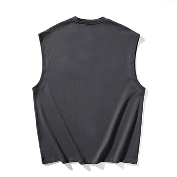 Muška bezrukna sportska vest, opušten kroj, jednobojna, 100% poliester, bez peglanja, ljeto