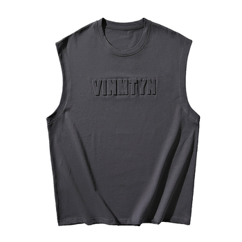 Muška bezrukna sportska vest, opušten kroj, jednobojna, 100% poliester, bez peglanja, ljeto