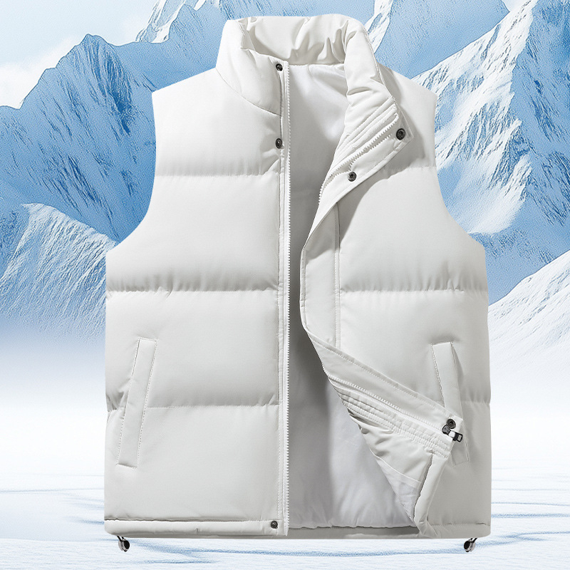 Vyrų žieminė liemenė su stovinčiu apykakle, flisinis pamušalas,Storesnis šilumos sluoksnis, užtrauktukas priekyje, poliesterio audinys