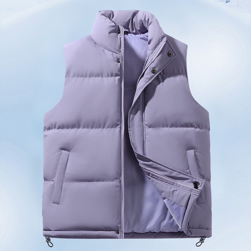 Vyrų žieminė liemenė su stovinčiu apykakle, flisinis pamušalas,Storesnis šilumos sluoksnis, užtrauktukas priekyje, poliesterio audinys