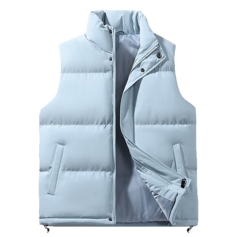 Vyrų žieminė liemenė su stovinčiu apykakle, flisinis pamušalas,Storesnis šilumos sluoksnis, užtrauktukas priekyje, poliesterio audinys