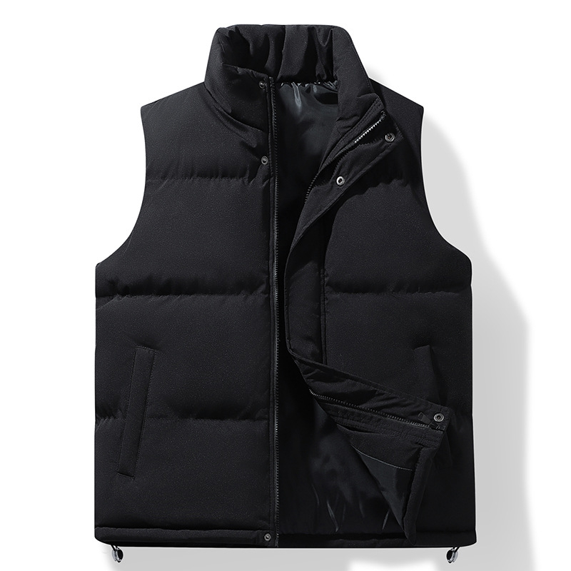 Vyrų žieminė liemenė su stovinčiu apykakle, flisinis pamušalas,Storesnis šilumos sluoksnis, užtrauktukas priekyje, poliesterio audinys