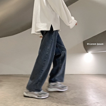 Traperice u Hong Kong stilu, ravni kroj, srednji pojas, denim s 70% poliesterom, pranje pijeskom