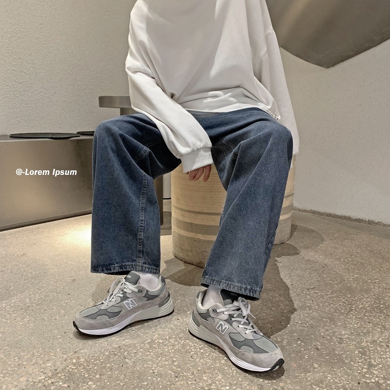 Traperice u Hong Kong stilu, ravni kroj, srednji pojas, denim s 70% poliesterom, pranje pijeskom