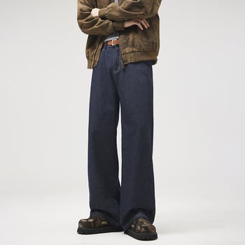 Jeansi – croiță dreaptă, spălați, stil retro american, talie medie (denim din bumbac, iarnă)