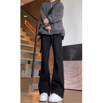 Őszi egyenes szabású farmer, középmagas derék, cipzár, vastag pamut denim, plisírozott mandzsetta