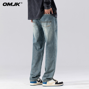 OMJK farmernadrág – egyenes szárú, középmagas derekú, Modal anyag (gépi mosásra alkalmas)