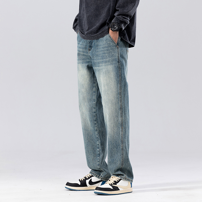 OMJK farmernadrág – egyenes szárú, középmagas derekú, Modal anyag (gépi mosásra alkalmas)