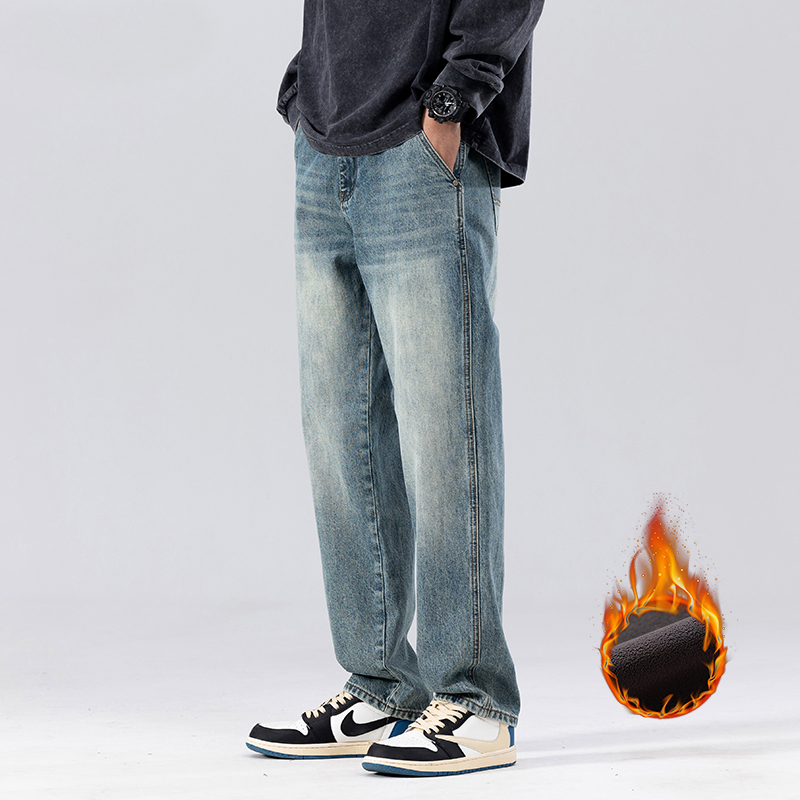 OMJK farmernadrág – egyenes szárú, középmagas derekú, Modal anyag (gépi mosásra alkalmas)