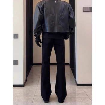 Jeansi drepti, talie medie, fermoar, lavabil, material chenille