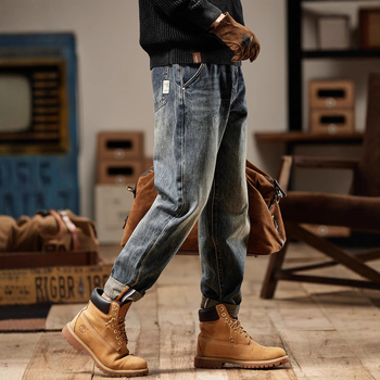 Férfi farmernadrág - utcai trend, keskeny szabás, középső derék, 99,4% pamut, cipzár