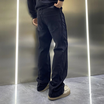 Muške traperice s fleecem unutra, ravni kroj, mikroelastični poliester, srednji pojas, zima 2025