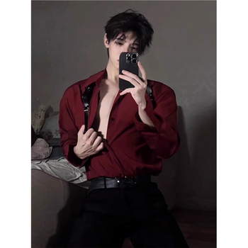 Muška košulja-jakna s dugim rukavima, Ice Silk tkanina, slobodan pad, korejski stil, za sve sezone