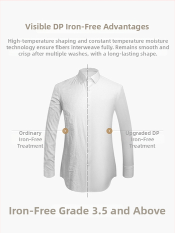 Košulja od pamuka s dugim rukavima, stojeći ovratnik, bez glačanja, uski kroj