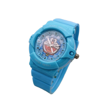 Dječji sat s karikaturom mačke, luminescirajući analogni sat, kvarcni mehanizam (model 68), plastično kućište i remen