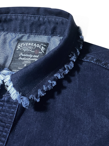 Džins košulja, slim fit, dugi rukavi, enzimsko pranje