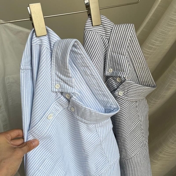Košulja s prugama, dugi rukavi, stojeći ovratnik, rayon tkanina (96%+)