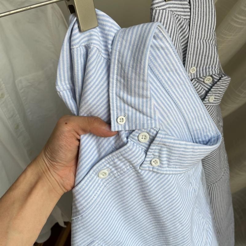 Košulja s prugama, dugi rukavi, stojeći ovratnik, rayon tkanina (96%+)