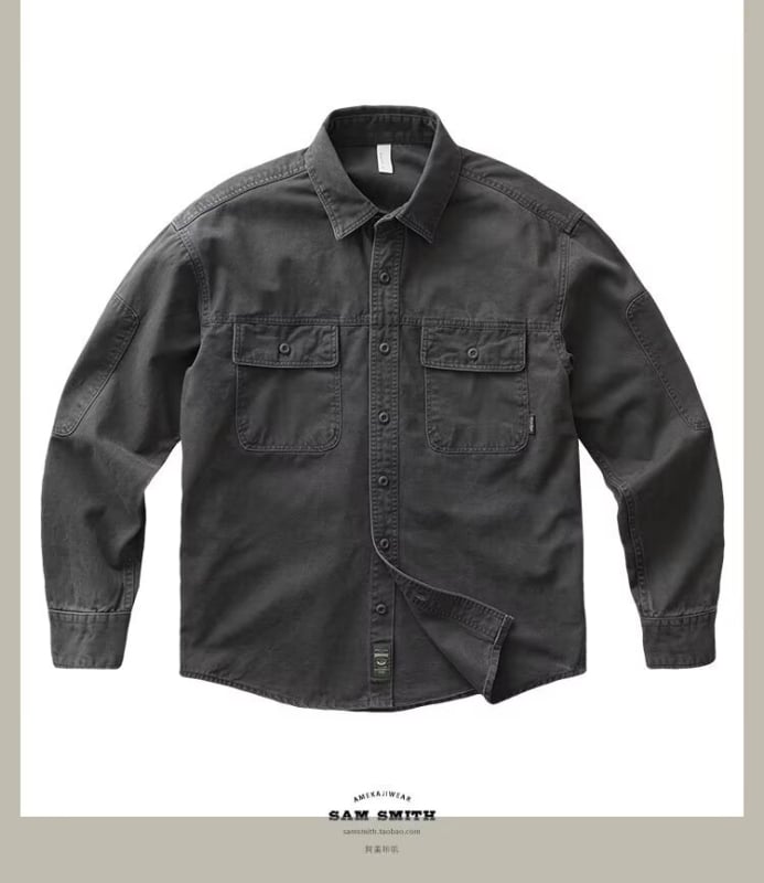 Košeľové sako v japonskom štýle, štýl cardigan; bez žehlenia; polyester 96%+, zmes vlákien, dlhé rukávy, golier rever
