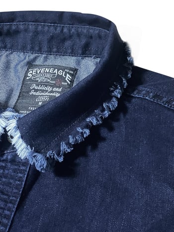 Pánska džínsová košeľa, slim fit, dlhé rukávy, enzýmové pranie, bavlna 81–90%, gombíky