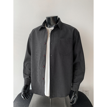 Košulja od corduroya, ležeran kroj, dugi rukavi, rever ovratnik, poliester 96%+