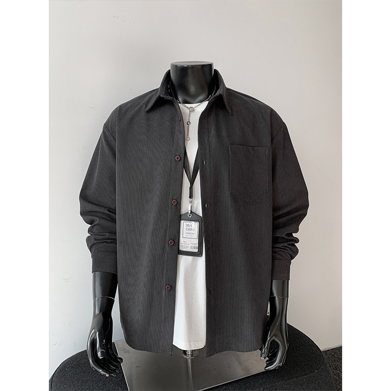 Košulja od corduroya, ležeran kroj, dugi rukavi, rever ovratnik, poliester 96%+