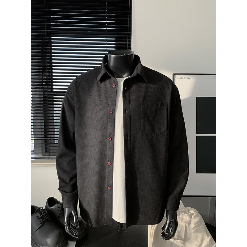 Košulja od corduroya, ležeran kroj, dugi rukavi, rever ovratnik, poliester 96%+