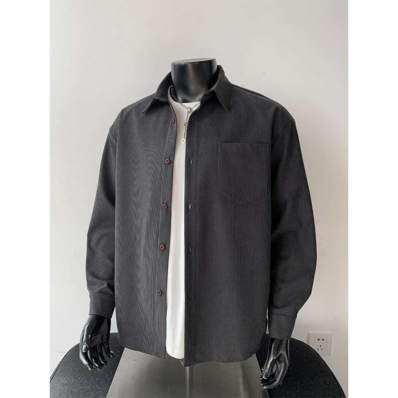 Košulja od corduroya, ležeran kroj, dugi rukavi, rever ovratnik, poliester 96%+