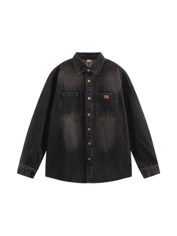 Košeľa - Japonský retro kardigán štýl, voľný strih, golier s klopou, dlhé rukávy (Polyester 96%+)