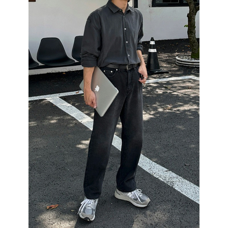 Cămașă cu mâneci lungi, cardigan în stil coreean, amestec bumbac-poliester 80/20, guler rever, croială liberă