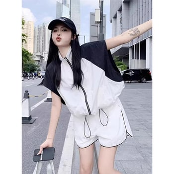 Dvije dijelne plažne haljine, A-linija suknja, bez rukava, elastičan pojas, rever ovratnik (TR tkanina; uzorak usklađivanja boja)