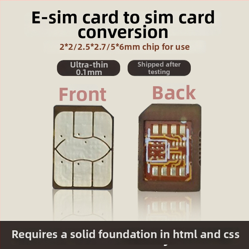 Išmaniojo laikrodžio eSIM į nano-SIM adapterio plokštė, aukštos temperatūros atsparumas, išorinė diegimo, USB 1.1 sąsaja, OEM siūlomas, sąskaita pateikta