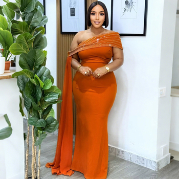 Haljina s jednim ramenom, halter vrat, bez rukava, duga suknja, poliester i spandeks