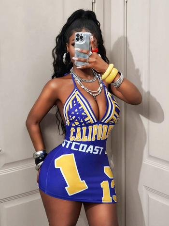 Haljina - Halter stil, V-dekolte, bez rukava, visoki struk, kratka duljina; Poliester, Otisak