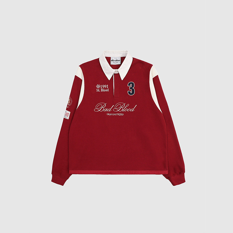 Ženski pamukasti sweatshirt s uzorkom slova, udoban kroj, polo ovratnik, 80–90% pamuka