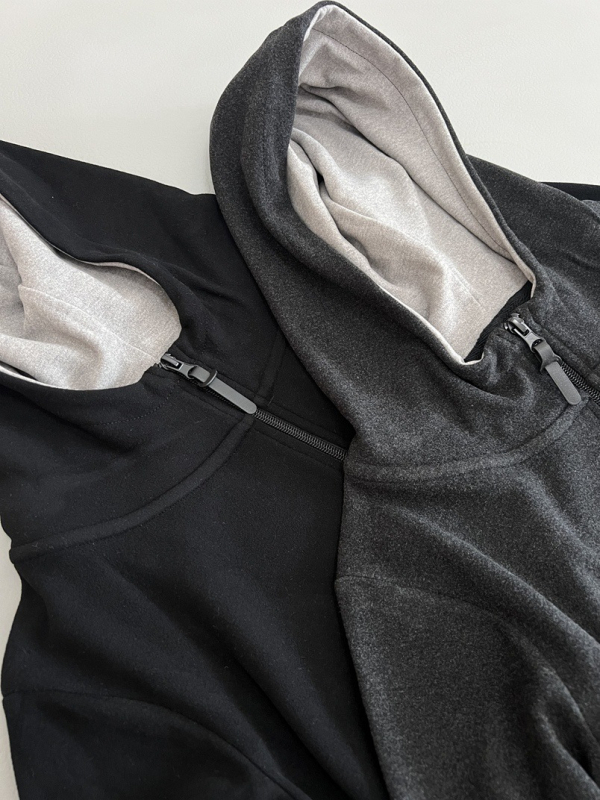 Ženska dukserica s kapuljačom, lažni dvodijelni izgled, poliester 30–50%, srednja duljina, prilagođeni kroj, japansko-korejski ležerni stil, jesen 2025