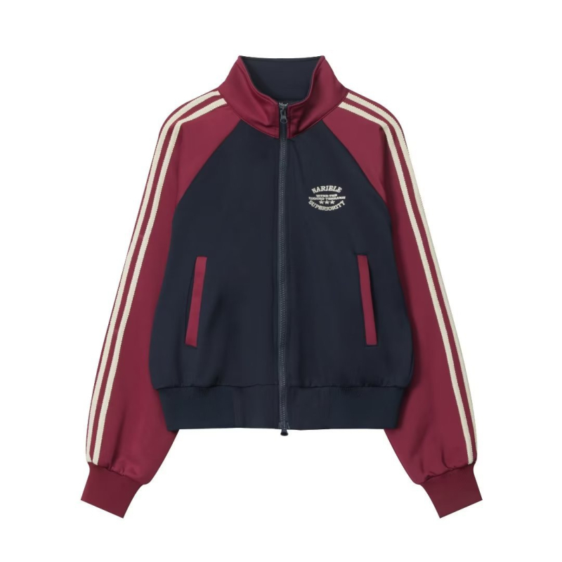Ženski kratki cardigan s prugama i blokovima boja, slim kroj, gradski stil, zatvarač