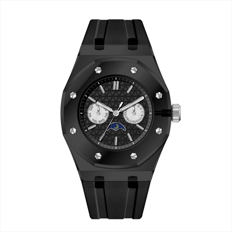 Pánske quartz hodinky Zk6002 – 43 mm štvorcový ciferník, plastové puzdro, silikónový remienok, vodotesnosť 30 m, svieti v tme