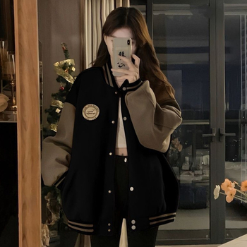 Ženski debeli cardigan-sweat s flisom, dugi rukavi, okrugli ovratnik, slobodan kroj, poliester