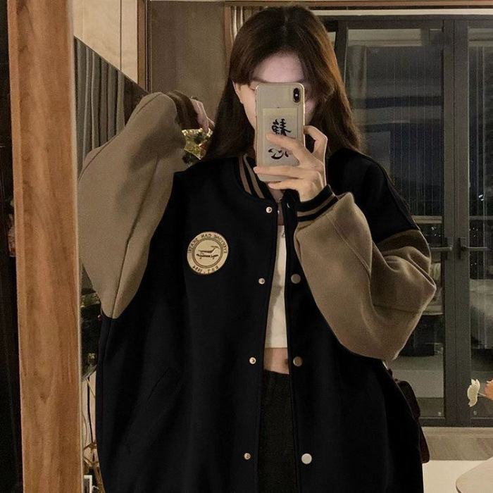 Ženski debeli cardigan-sweat s flisom, dugi rukavi, okrugli ovratnik, slobodan kroj, poliester