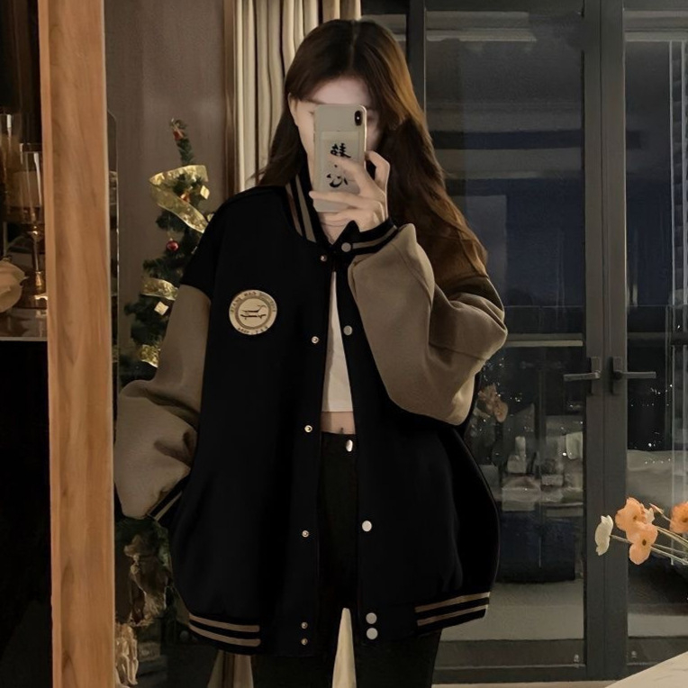 Ženski debeli cardigan-sweat s flisom, dugi rukavi, okrugli ovratnik, slobodan kroj, poliester