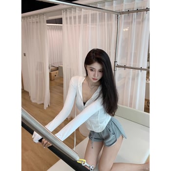 Cardigan s Milk Silk, glavni materijal 95%+, street style, uski kroj, kratka duljina