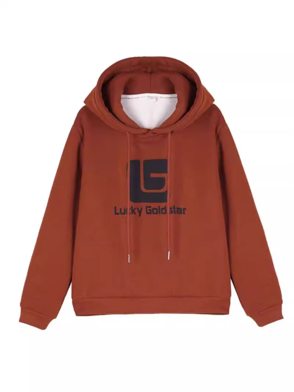 Ženski hoodie s kapuljom i fleec podlogom, debeli kroj, otisak slovima, opuštena silueta, duljina 80–100 cm, materijal poliester-spandeks