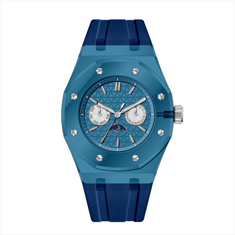 Pánske quartz hodinky, silikónový remienok, plastové puzdro, vodotesné do 30 m, svieti v tme