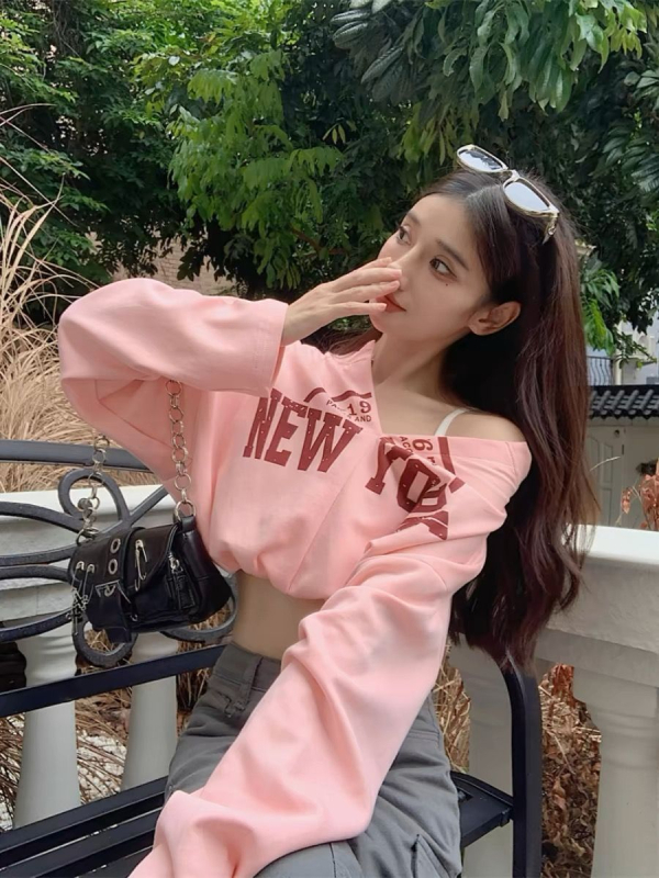 Ženski pulover s V-izrezom, otisak, poliester, dugi rukavi, jesensko 2024 izdanje