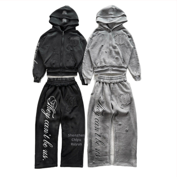 Dvojdielny set s kapucňou: mikina a tepláky, geometrický vzor, polyester, voľný strih, dlhé rukávy