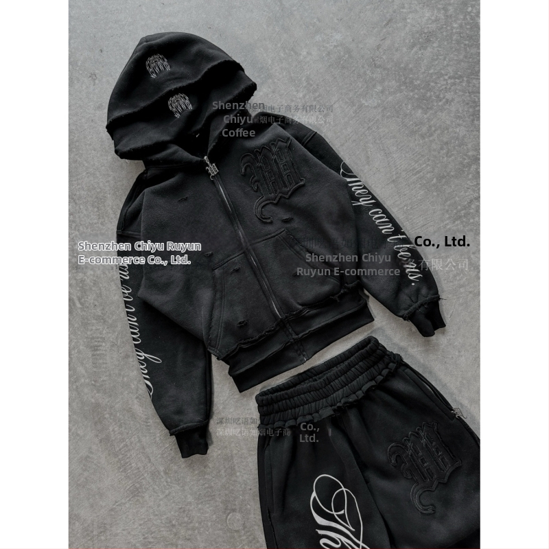 Dvojdielny set s kapucňou: mikina a tepláky, geometrický vzor, polyester, voľný strih, dlhé rukávy