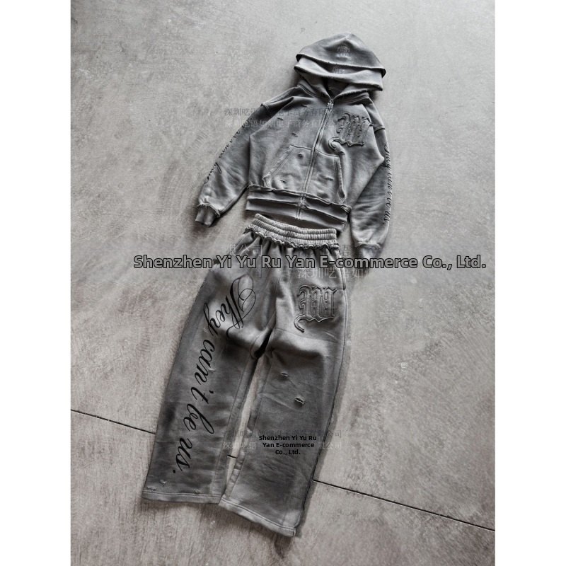 Dvojdielny set s kapucňou: mikina a tepláky, geometrický vzor, polyester, voľný strih, dlhé rukávy